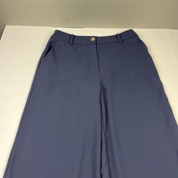 Rachel Roy Collection Wide Leg Trousers Blue High Rise Workwear Elegant Pants 4 - Picture 4 of 13